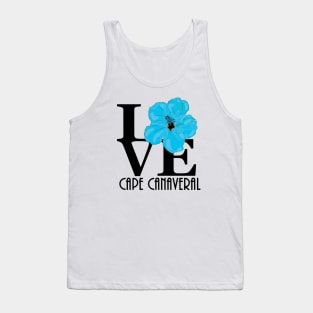 LOVE Cape Canaveral Blue Hibiscus Tank Top